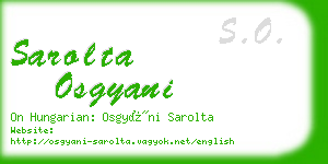 sarolta osgyani business card